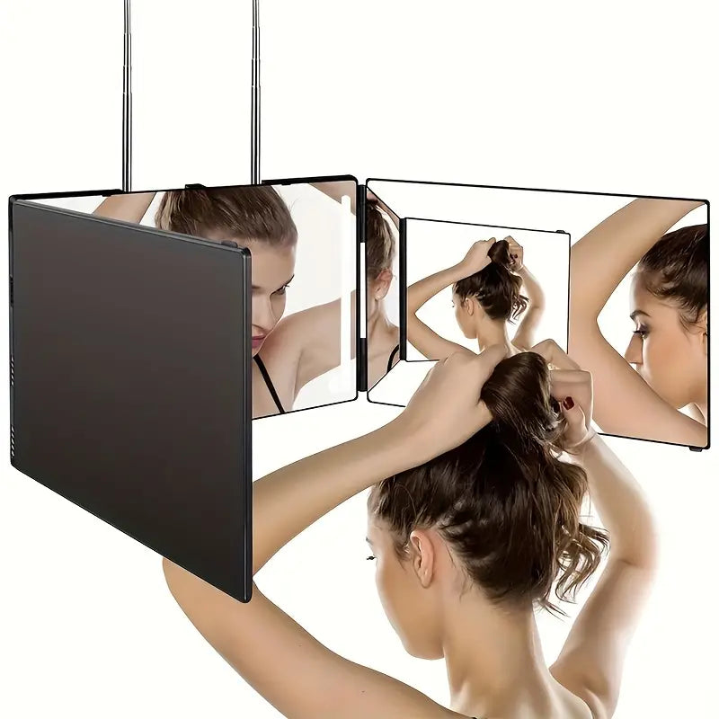 Household Retractable Hanging 3-Way Mirror See Every Angle, Master E ...