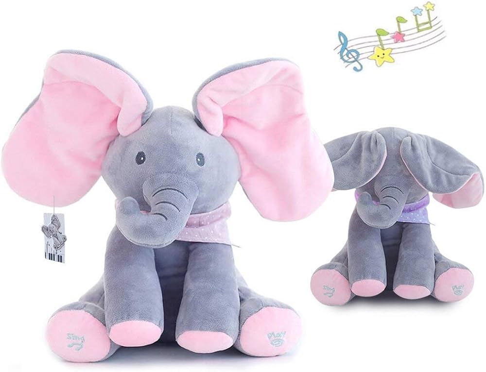 🐘 Adorable Fun with the Peek-A-Boo Elephant Plush Toy!