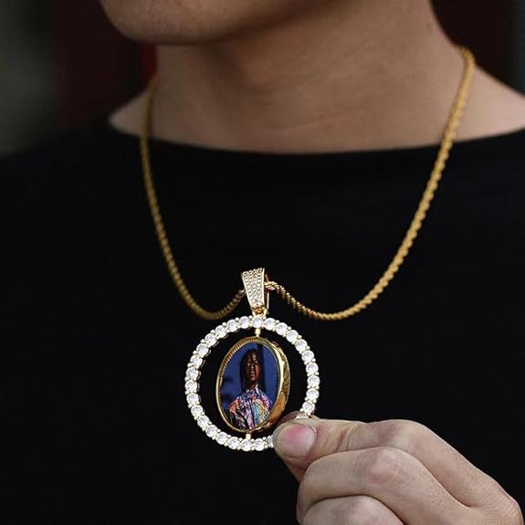 Rotatable Double-Sided Photo Frame Pendant
