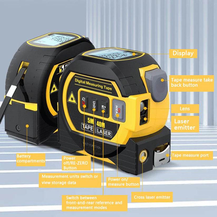 🎯3-in-1 Infrared Laser Tape Measure – Measure Smarter, Faster, & More Accurately! 🎯
