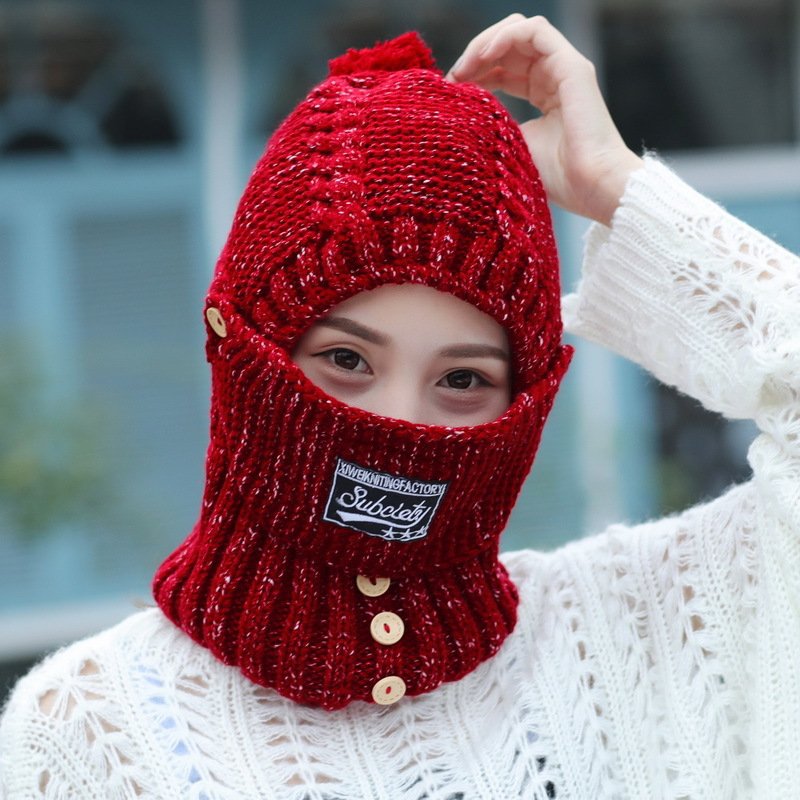 SOHOBLOO'S 2 in 1 Mask Scarf Knitted Hat