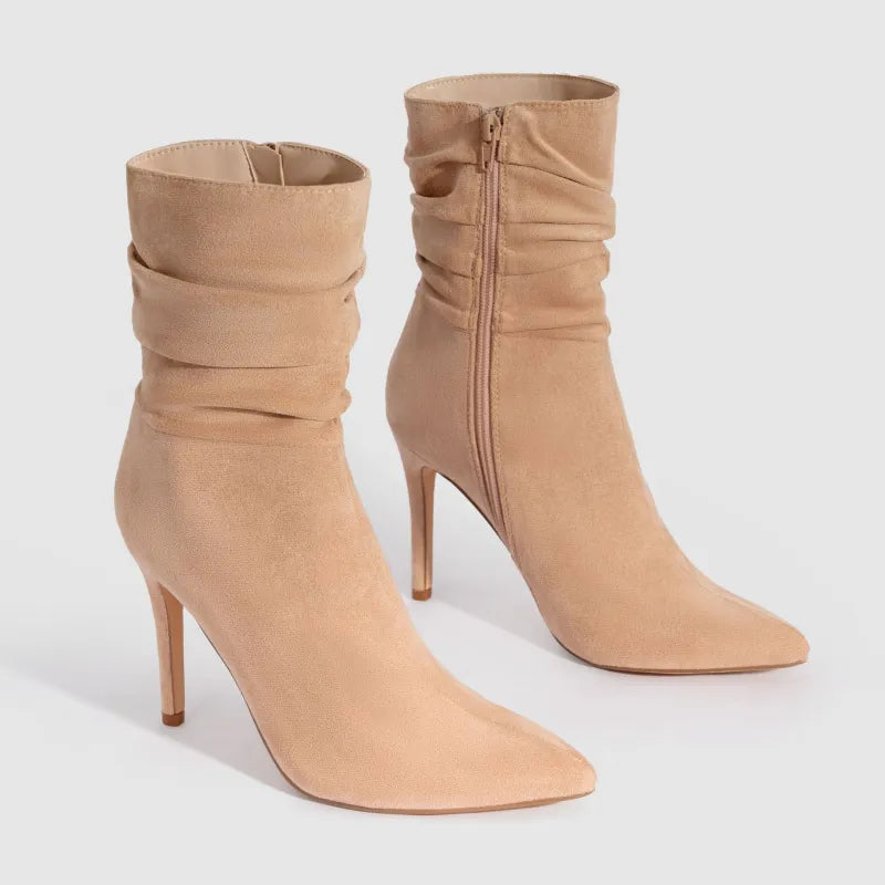 Women's Fashion Suede Stiletto Boots – Elegant and Timeless