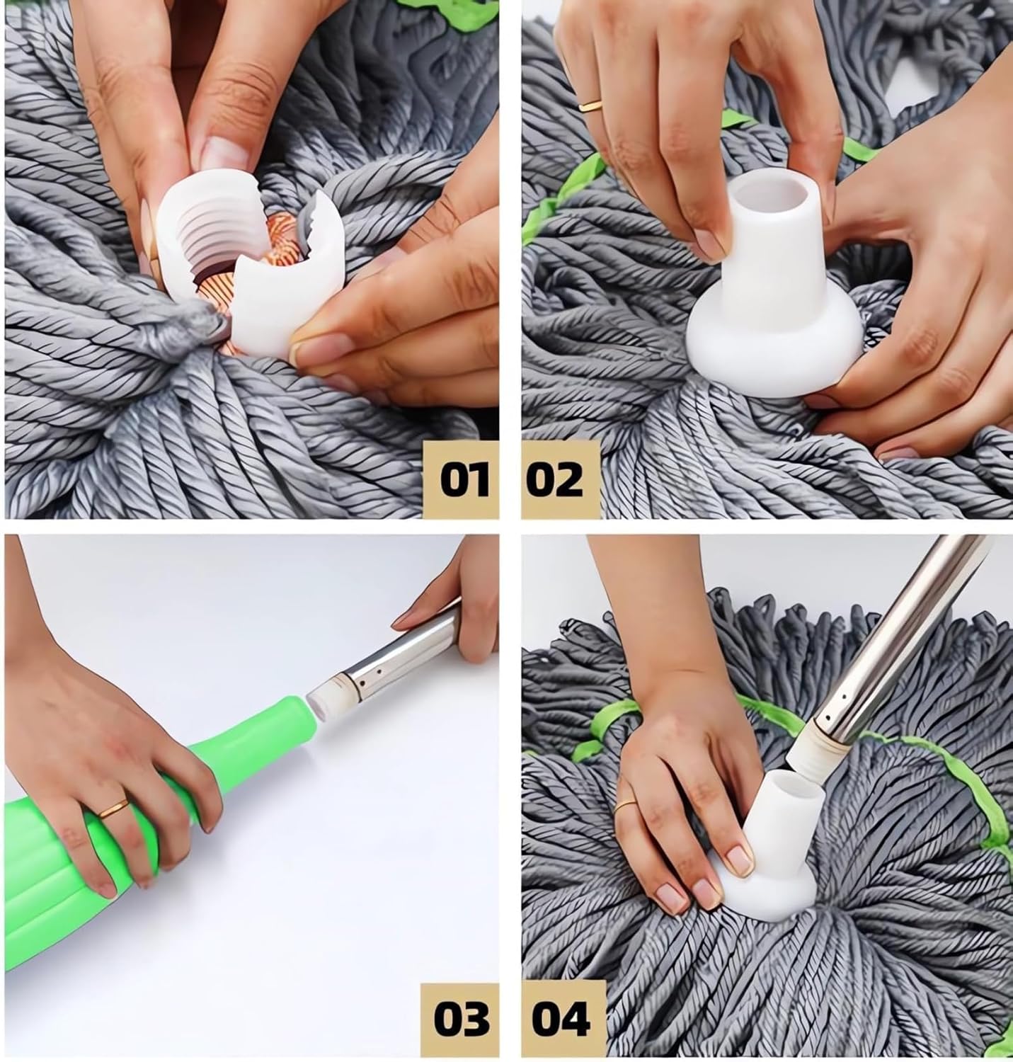 🧹 Hand Wash-Free Self-Twisting Rotating Mop for Dry and Wet Use