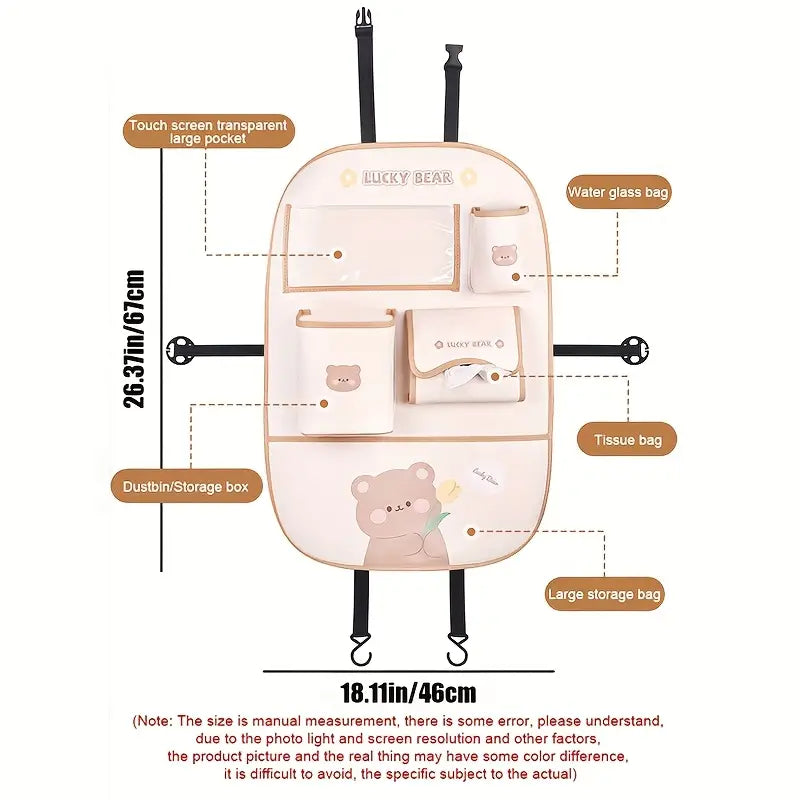 CritterOrganizer™ – Einzigartiger Bären- und Kaninchen-Autositz-Organizer für eine aufgeräumte Fahrt