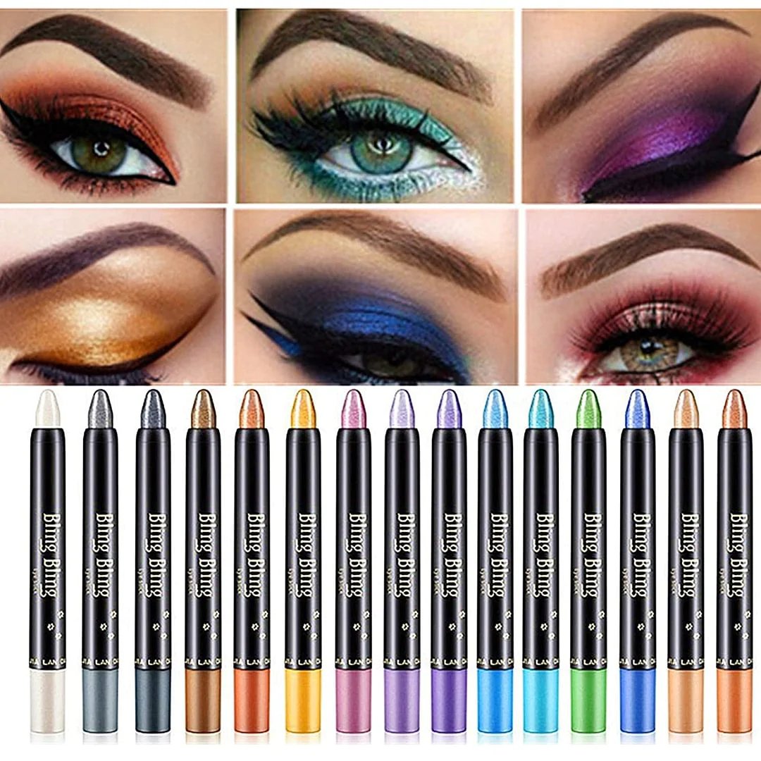 15 Colors Highlighter Eyeshadow Pencil Glitter Eyeshadow Eyeliner Pencil