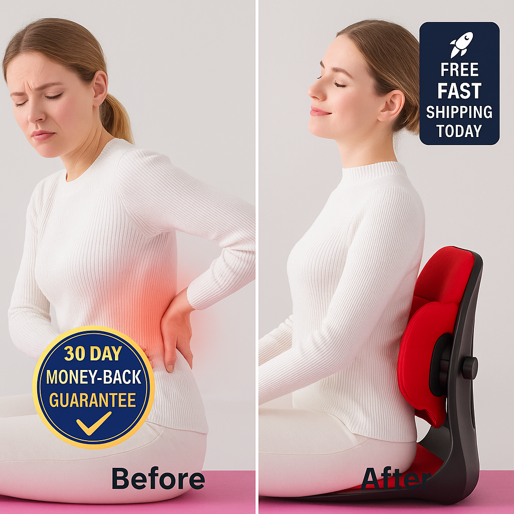 💺 OrthoAlign™ Premium Lumbar Support Cushion — Sit Better, Feel Better, Live Pain-Free