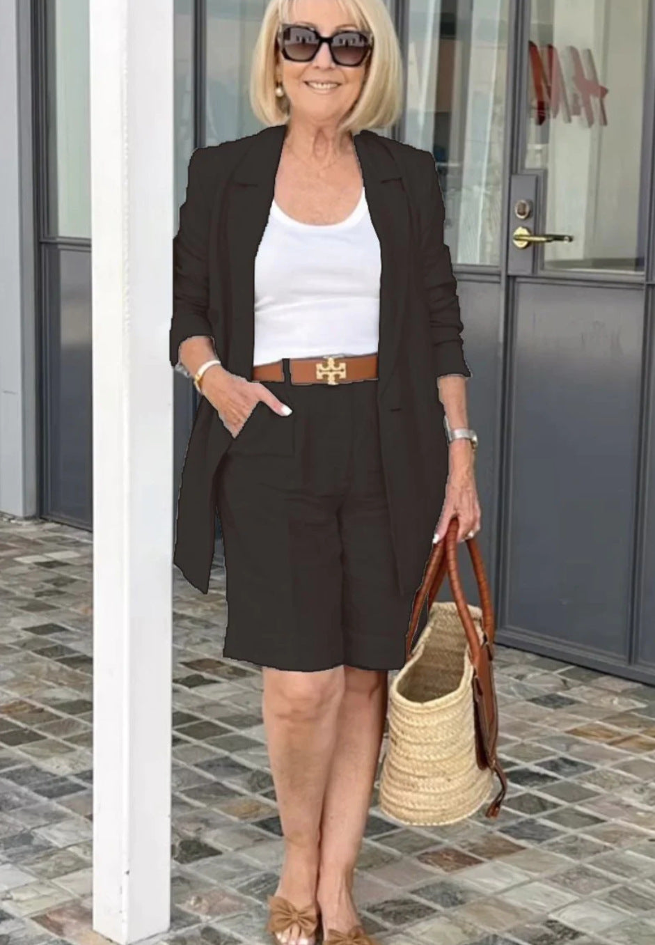 Elegant Blazer & Shorts Set