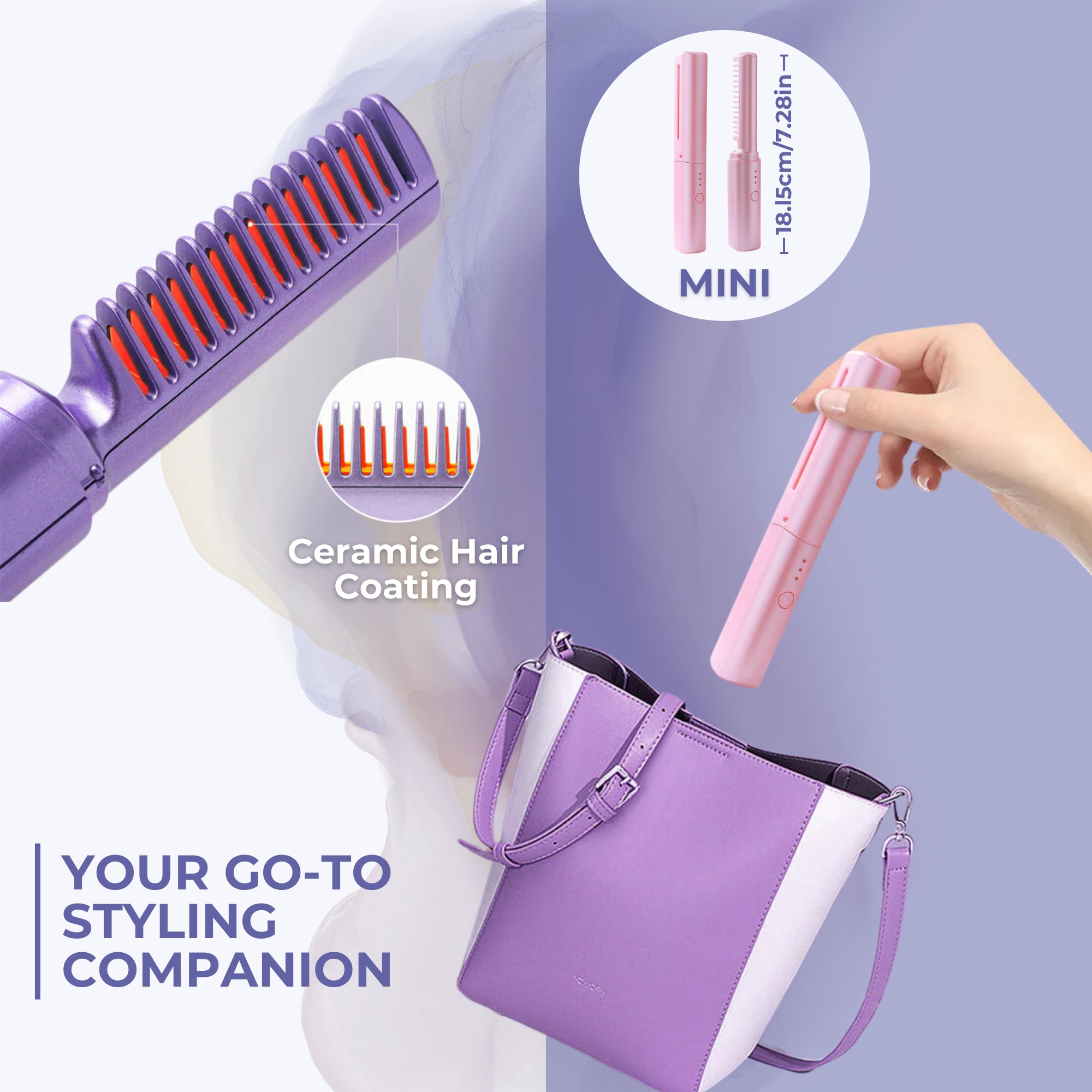 MiniWave™ 2-In-1 Mini Wireless Hair Straightener Comb