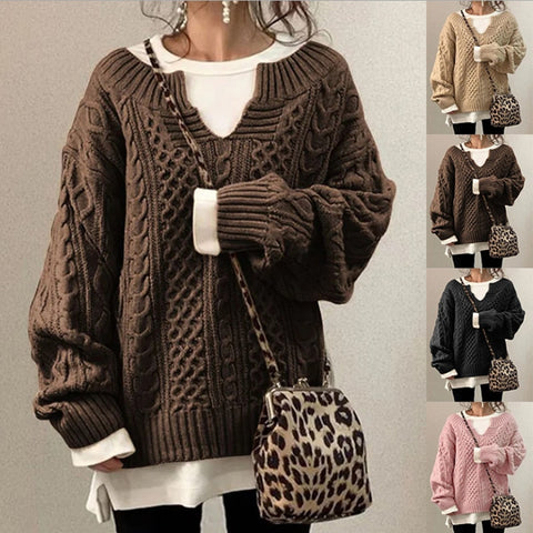 Bella Women's Retro Knit Pullover Sweater