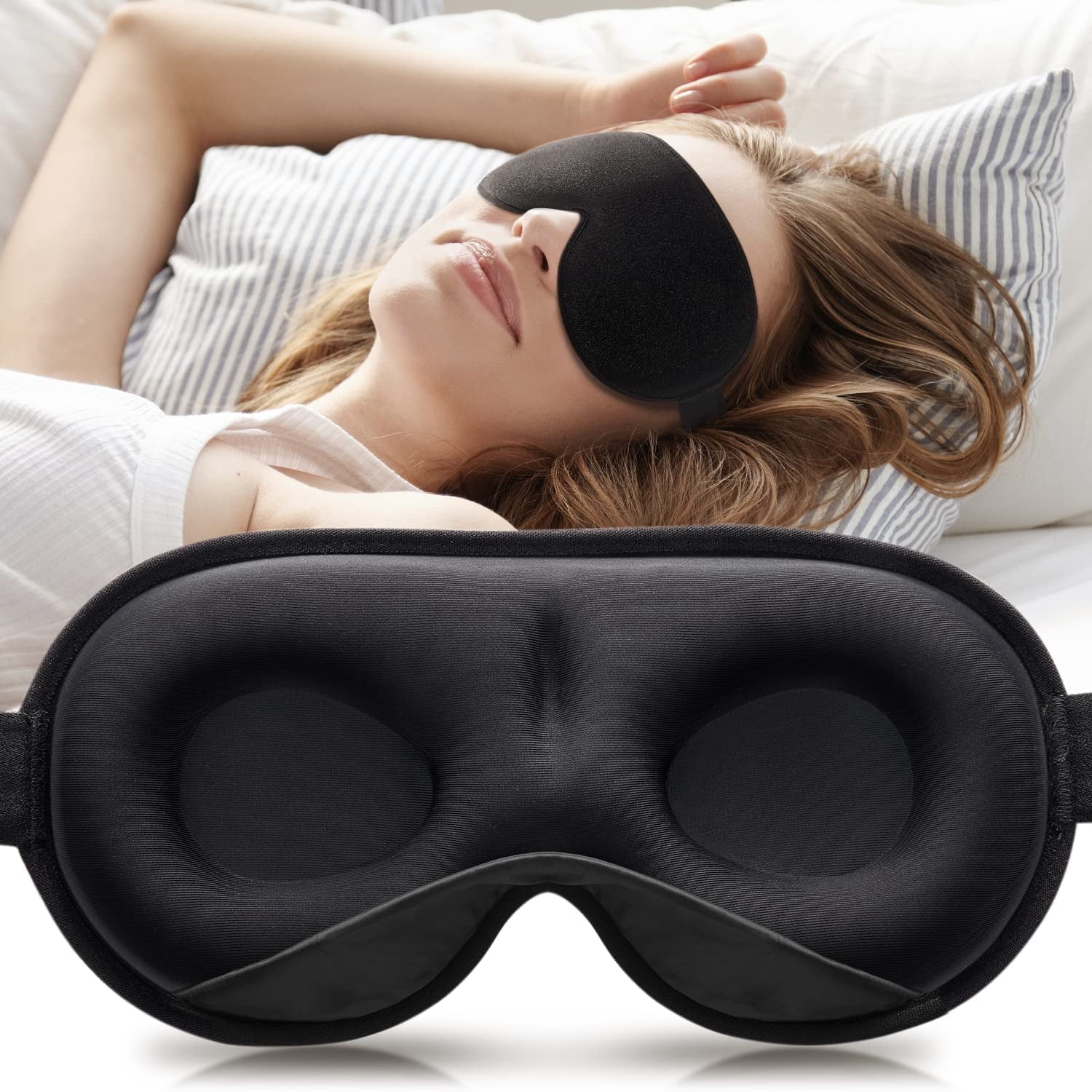 😴 3D Memory Foam Blackout Eye Mask – Sleep Deeper, Wake Up Refreshed! 💤