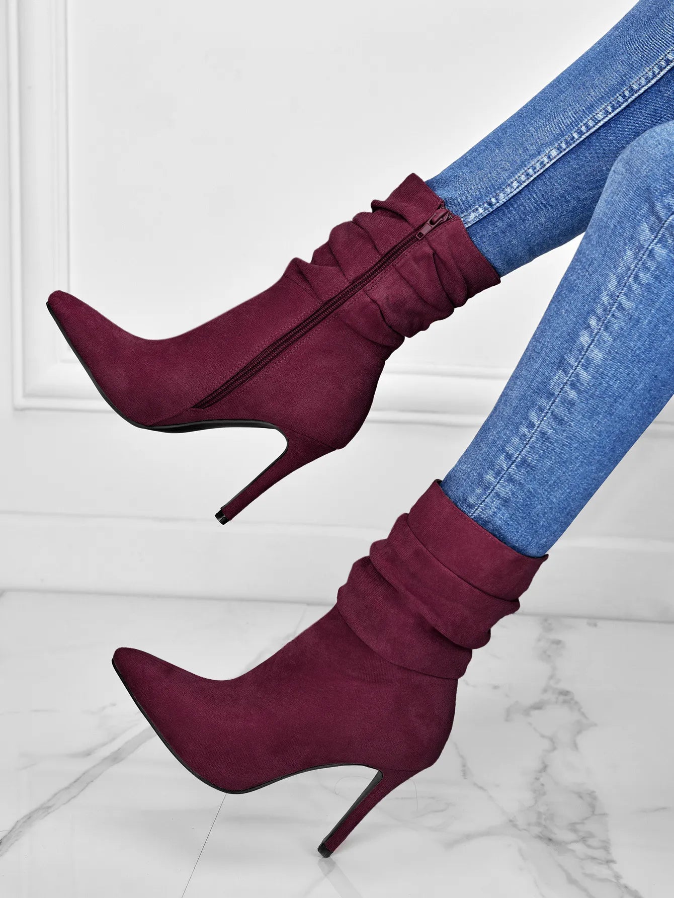 Women's Fashion Suede Stiletto Boots – Elegant and Timeless