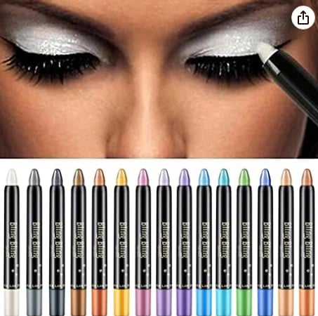 15 Colors Highlighter Eyeshadow Pencil Glitter Eyeshadow Eyeliner Pencil