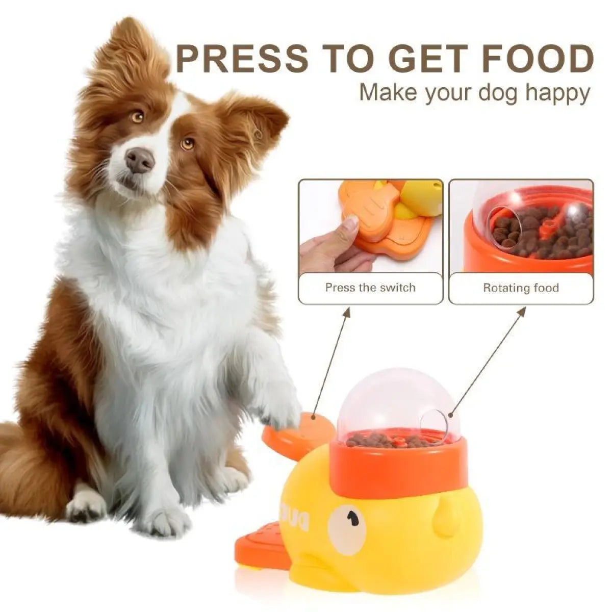 PetJoy™ Interactive Duck Puzzle Feeder – Fun Treat Dispenser & Training Toy