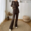 Women’s Two-Piece Knitted Set – Wide-Leg Pants and Sweater Top