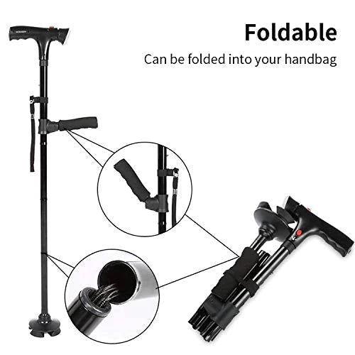 Foldable LED walking stick